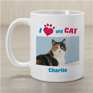 I Love My Cat Personalized Photo Coffee Mug by Gifts For You Now