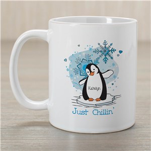 Just Chillin' Penguin Personalized Winter Coffee Mug by Gifts For You Now