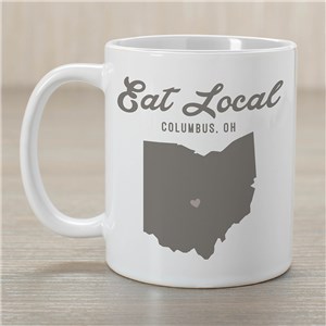 Personalized Eat Local State With Symbol Coffee Mug by Gifts For You Now