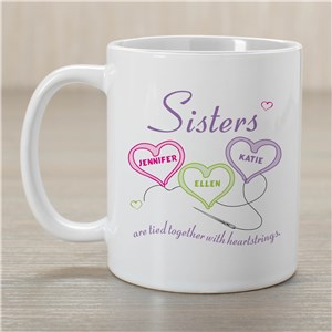 Sisters Heartstrings Personalized Coffee Mug by Gifts For You Now