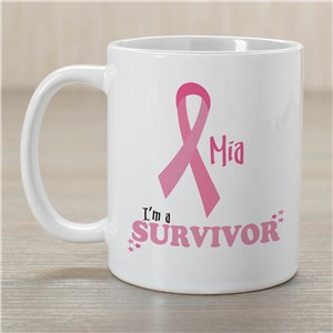 I'm A Survivor - Breast Cancer Awareness Personalized Coffee Mug by Gifts For You Now