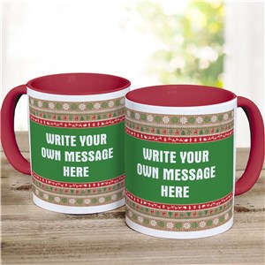Personalized Ugly Sweater Red Two Tone Mug by Gifts For You Now
