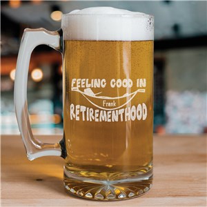 Personalized Retirement Glass Beer Mug by Gifts For You Now