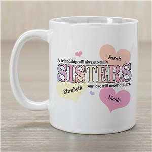 Personalized Sisters Friendship Coffee Mug by Gifts For You Now