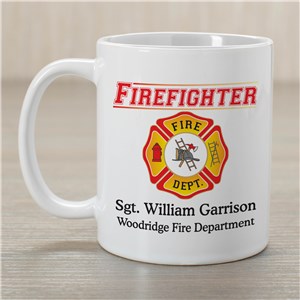 Personalized Firefighter White Coffee Mug by Gifts For You Now