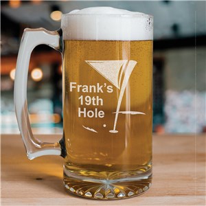 Personalized Engraved 19th Hole Glass Mug by Gifts For You Now