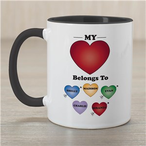 Personalized Heart Belongs To Mug by Gifts For You Now