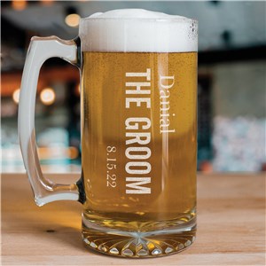 Personalized Engraved Wedding Party Glass Mug by Gifts For You Now