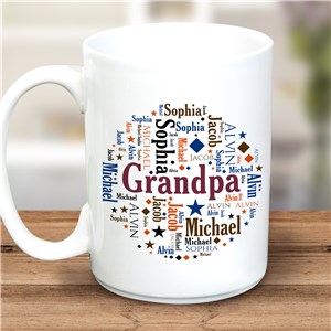 Personalized Family Circle Word-Art 15 oz Coffee Mug by Gifts For You Now