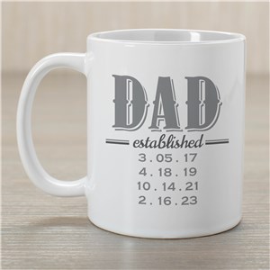 Personalized Dad Established Ceramic Mug by Gifts For You Now