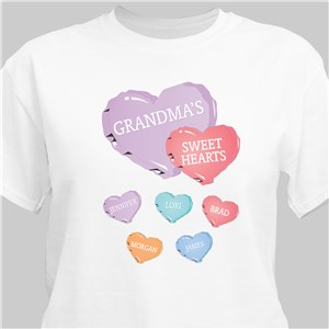 Sweet Hearts Personalized T-Shirt - White - Small (Mens 34/36- Ladies 6/8) by Gifts For You Now