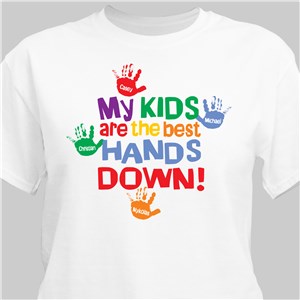Best Hands Down Personalized T-Shirt - White - Medium (Mens 38/40- Ladies 10/12) by Gifts For You Now