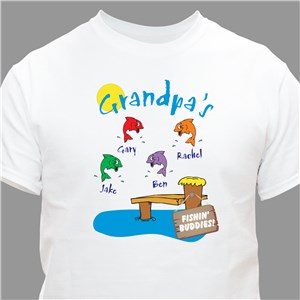 Fishin' Buddies Personalized T-Shirt - Light Blue - Medium (Mens 38/40- Ladies 10/12) by Gifts For You Now