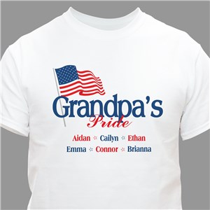 Dad's American Pride Personalized T-Shirt - White - Medium (Mens 38/40- Ladies 10/12) by Gifts For You Now