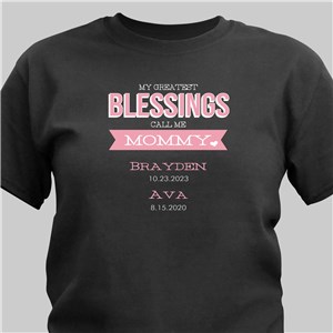 Personalized Greatest Blessings T-Shirt - Charcoal Gray - Large (Mens 42/44- Ladies 14/16) by Gifts For You Now