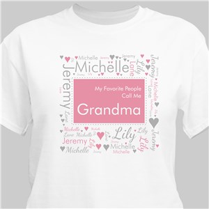 Personalized Favorite People Word-Art Shirt - Black - Medium (Mens 38/40- Ladies 10/12) by Gifts For You Now