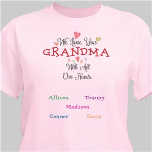 Personalized With All Our Heart T-Shirt - Pink - XL (Mens 46/48- Ladies 18/20) by Gifts For You Now