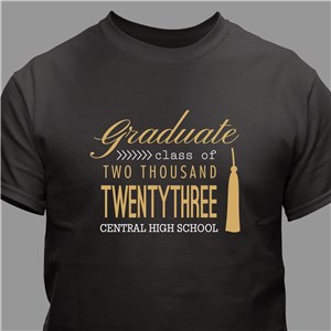 Personalized Graduate Class Of T-Shirt - Brown - Large (Mens 42/44- Ladies 14/16) by Gifts For You Now