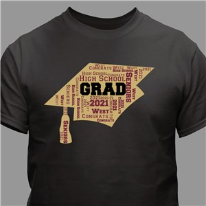 Image of Personalized Graduation Word-Art Shirt