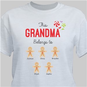 Personalized Belongs to Gingerbread T-Shirt - Ash - Medium (Mens 38/40- Ladies 10/12) by Gifts For You Now