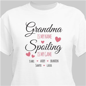 Personalized Spoiling is My Game T-Shirt - Pink - Medium (Mens 38/40- Ladies 10/12) by Gifts For You Now