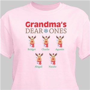 Personalized Grandma's Dear Ones T-Shirt - White - Medium (Mens 38/40- Ladies 10/12) by Gifts For You Now