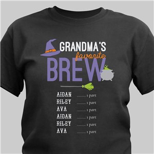 Personalized Grandma's Brew T-Shirt - Black - Large (Mens 42/44- Ladies 14/16) by Gifts For You Now