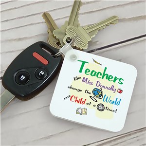 Personalized Teacher Key Chain Change The World by Gifts For You Now