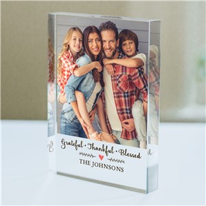 Personalized Grateful, Thankful, Blessed Photo Keepsake Block by Gifts For You Now
