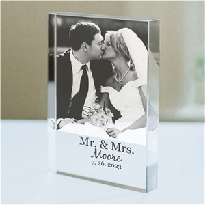 Personalized Mr and Mrs Photo Keepsake Block by Gifts For You Now
