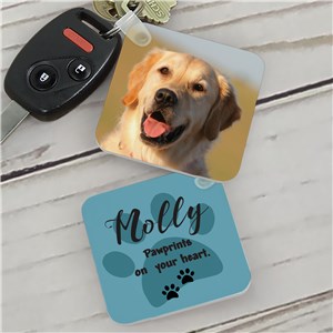 Personalized Paw Prints On My Heart Key Chain by Gifts For You Now