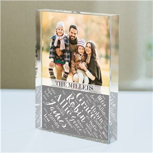 Personalized Family Photo Word-Art Keepsake Block by Gifts For You Now