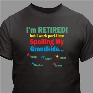 Personalized Grandpa Retirement Shirt - Black - Medium (Mens 38/40- Ladies 10/12) by Gifts For You Now