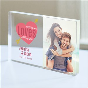 Personalized All Of Me Loves All Of You Photo Acrylic Keepsake Block by Gifts For You Now