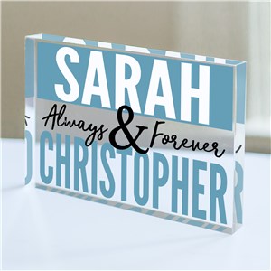 Personalized Always and Forever Acrylic Keepsake Block by Gifts For You Now