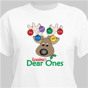 Deer Ones Christmas Personalized T-Shirt - White - Medium (Mens 38/40- Ladies 10/12) by Gifts For You Now