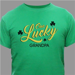 Personalized One Lucky T-Shirt - Green - Large (Mens 42/44- Ladies 14/16) by Gifts For You Now