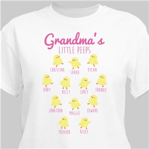 Personalized Grandmas Peeps T-Shirt - Ash Gray - Small (Mens 34/36- Ladies 6/8) by Gifts For You Now