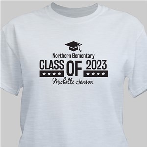 Personalized Class of Cap T-Shirt - Navy - Medium (Mens 38/40- Ladies 10/12) by Gifts For You Now