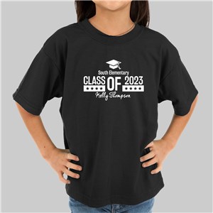 Personalized Class of Cap Youth T-Shirt - Ash - Youth L 14/16 by Gifts For You Now