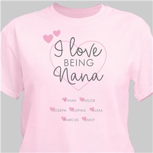 Personalized I Love Being Nana T-Shirt - Black - Medium (Mens 38/40- Ladies 10/12) by Gifts For You Now