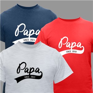 Personalized Papa Since T-Shirt - Military Green - Medium (Mens 38/40- Ladies 10/12) by Gifts For You Now