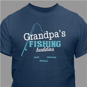 Grandpas Fishing Buddies Personalized T-Shirt - Brown - Large (Mens 42/44- Ladies 14/16) by Gifts For You Now