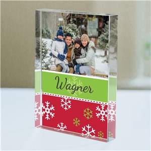 Personalized Snowflake Family Photo Keepsake Block by Gifts For You Now