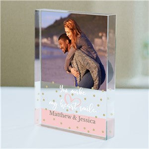 Personalized You Make My Heart Smile Vertical Acrylic Photo Keepsake Block by Gifts For You Now