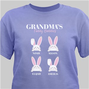 Grandma's Funny Bunnies Personalized T-Shirt - Black - Medium (Mens 38/40- Ladies 10/12) by Gifts For You Now