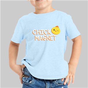 Personalized Kids Chick Magnet T-Shirt - Ash - Youth S 6/8 by Gifts For You Now