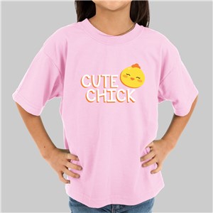 Personalized Kids Cute Chick T-Shirt - Charcoal Gray - Youth S 6/8 by Gifts For You Now