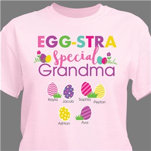 Egg-stra Special Grandma Personalized T-Shirt - Pink - XL (Mens 46/48- Ladies 18/20) by Gifts For You Now