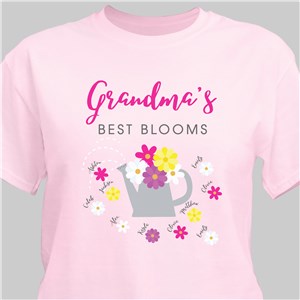 Grandma's Best Blooms Personalized T-Shirt - Pink - Medium (Mens 38/40- Ladies 10/12) by Gifts For You Now